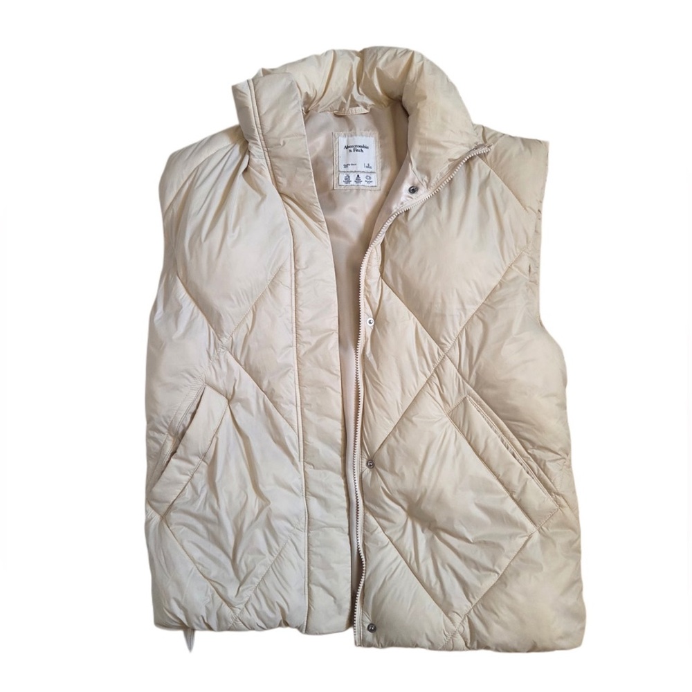 Abercrombie & Fitch Off-White Quilted Vest